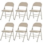 6 Pcs Metal Folding Chairs Stackable Wedding Party Dining Seat Garden