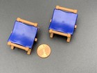Playmobil Part - Lot Of 2 Stools Brown Base Blue Seats Castle House Medieval