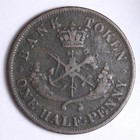 1857 Bank Of Upper Canada Half Penny Bank Token B063