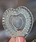 Homco Crystal Glass Mini Heart Jewelry Trinket Dish Set Of 5 Vintage 1980s