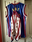 Authentic Harlem Globetrotters Ant  12 Basketball Jersey Blue Red white Size L