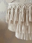 Handmade Macrame Chandelier  Boho Cotton Rope Hanging Light Fixture  Woven