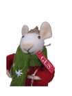 New Primitives By Kathy Mouse Gus W bell Winter Christmas Ornament 5  Tall