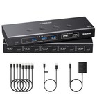 Hdmi Kvm Switch 4 Computers To 1 Monitor 4k 60hz 6 Usb Ports 4 Port Selector