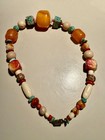 Vintage Chunky Bohemian moroccan ethnic Trade Beaded Choker Necklace  17   