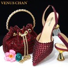 Women s Crystal Pointed Toe High Heel Shoes   Matching Evening Bag Set Party