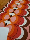 Awesome Rare Vintage Mid Century Retro 70s 60s Pink Org Brn Bow Ties Sml Fabric 