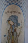 Vintage Sugar Frosted Glass Candle Holly Hobbie Light Up Your Day With A Smile