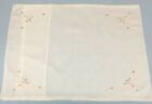 Cotton Hand Embroidered Pillow Case 12 x 16   Pink With Flowers  Ships Free 