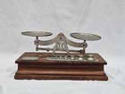 Vintage Torsion Balance Co  Scale Wood Base Weights Darkroom Photo