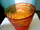 Durand Champagne Cooler Threaded Amber Art Glass C1900   s Tiffany Quezal Era