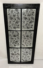 Antique Stenciled Glass Wood Wall Mirror Antique French Door Window 47 x22 