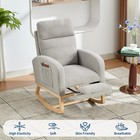 Nursery Rocker Chair Upholstered Glider Rocking Chair With Adjustable Footrest