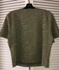 Michael Kors Women s Army  Green Metallic Gold Zebra Top Size Xl