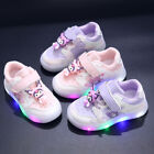 Kids Girls Cartoon Led Luminous Sport Shoes Children Flashing Light Up Sneakers