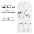 16 Pcs Manicure Pedicure Set     Professional Stainless Steel Nail Clippers Kit