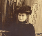 Antique Edwardian Victorian Slouch Black Velvet Mourning Hat Feather With Photo