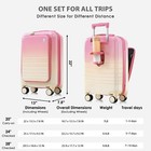 3p 20  24  28  Abs pc Hardside Luggage Set Cup Holder Usb Port Spinner Tsa Pink