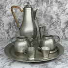 Vintage Selangor Hammered Pewter Serving drink Set Lot Of 8
