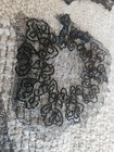 Victorian Antique Edging Lace Dress Applique Pieces Jet Black Bead Trim Lot  9