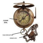 Handcrafted Vintage Brass Sundial Compass     Antique Nautical Sun Clock Wit
