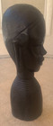 Vintage African Ebony Wood Bust Statue Hand Carved Tribal Folk Art Sculpture 9 