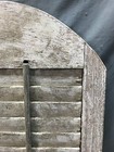 Antique Pair Arch Dome Top 18x31 Wood Louvered House Shutters White Old 828-25b