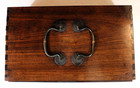 Chinese Qing Dynasty 2 Drawer Zitan Scholar s Box With Original Handles C  1865