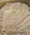 Vintage Ladies French Style Lace   Handkerchiefs Original Box 2 Pair no Pin Rare