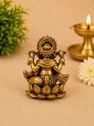Solid Brass Ganesha Idol Statue Handmade Hindu Ganesh Murti Home Temple Decor