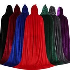 Unisex Adults Hooded Cloak Velvet Cape For Halloween Cosplay Costumes Party Prop