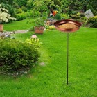 Bird Bath W  Stake Vintage Copper Metal Freestanding Garden Yard Patio 38  Tall