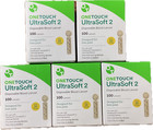 One Touch Ultrasoft 2 Lancets Fine 30 Gauge 100 Per Box  500 Total   Exp 01 2029