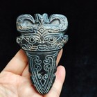 Ancient Chinese Hongshan Culture The Old Carved black Nice Jade Statue 3288