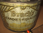 Brach s Candies Of Quality -big 12  Round Tin Can - With Lid - Hard Size To Find
