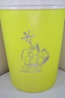 Frog Giraffe Elephant Bunny Vintage Diaper Pail Plastic With Lid Yellow