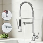 Chrome Kitchen Faucet With Pull Down Sprayer Swivel Single Handle Sink Mixer Tap