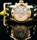 Invicta Men Pro Diver Scuba Chronograph 18kt Rose Gold Dial Black Strap Watch 