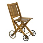 Antique 1910s Make-do Wheelchair   Invalid Chair Folding Wood Frame Wire Wheels