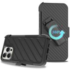 For Iphone 16 15 12 11 Pro Max Plus Noble Hybrid Armor Case W belt Clip Holster
