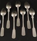 Antique American Fiddle Handle Spoons 19th Century Mid 1800   s