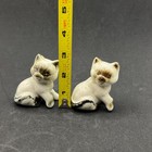 Vintage Miniature Bone China Siamese Cat Figurine Pair Japan Kitsch Tiny Kitty