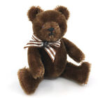 Miniature Teddy Bear X 2 Mohair Plush 5in Brown Black C1960s 80s No Id Hermann