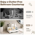 Countertop Bathroom Organizer  Toothbrush Holder With Drainage Vents  Cord Hole