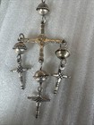 Vintage Mexican Yalalag Cross Necklace Sterling Silver Unisex Exotic 30    Chain
