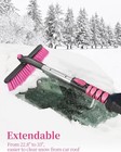  12 6 Inch Large Brush Head With Ice Scraper  Extendable Car 33 Inch Pink