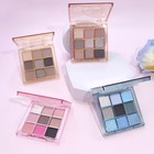 Light Blue Eyeshadow Palette Matte Shimmer Glitter High Pigment 9 Color Makeup