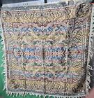 19th Century Rare Antique Russian Empire Silk Tapestry Tablecloth 50  X 50 