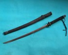 Military Japan Army Sword Samurai Katana W   Signed Blade Oxhide Scabbard  1581