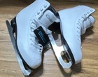 Nattork 830 White black Figure Ice Skates Size 8 Coolmax Narrow Lace-up